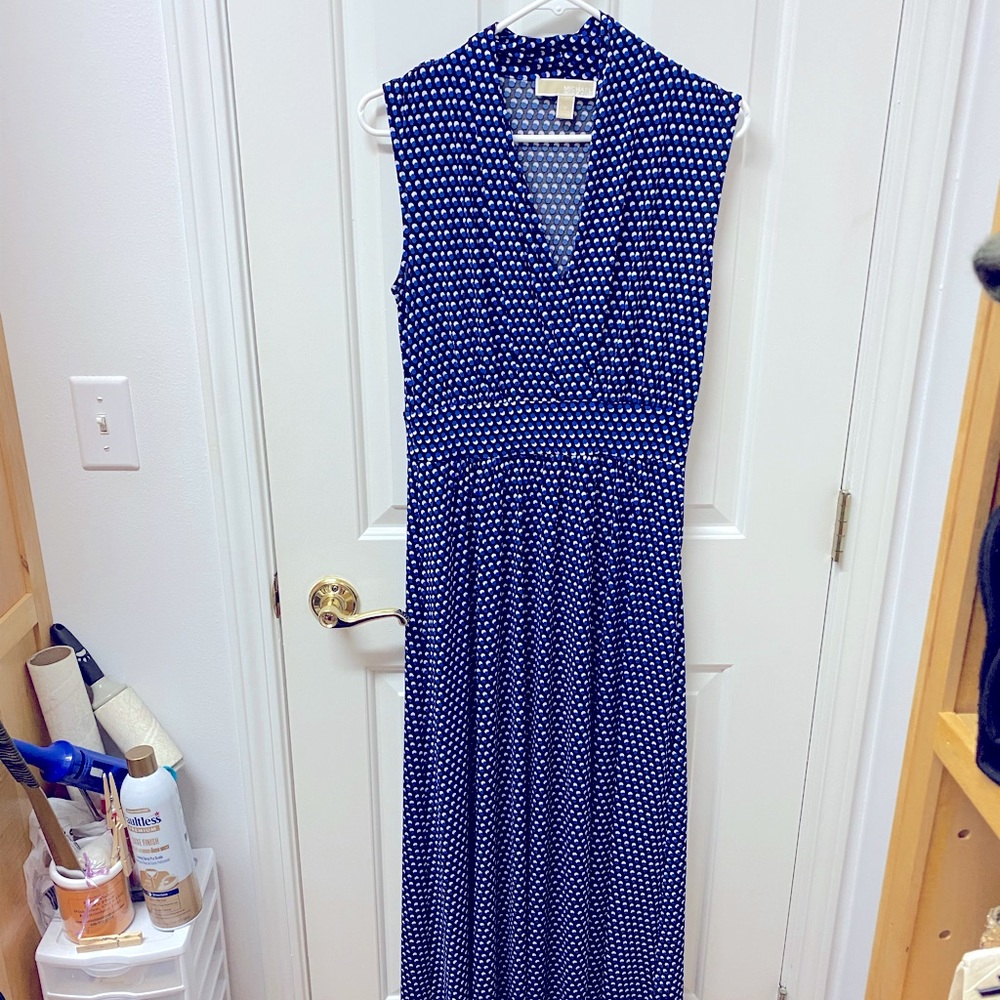 Michael Kors Blue and Black Maxi Dress